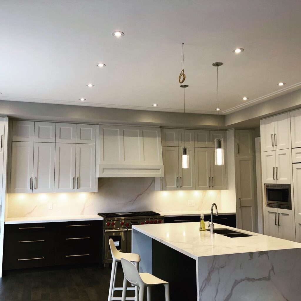 Electric FX finished kitchen lighting installation